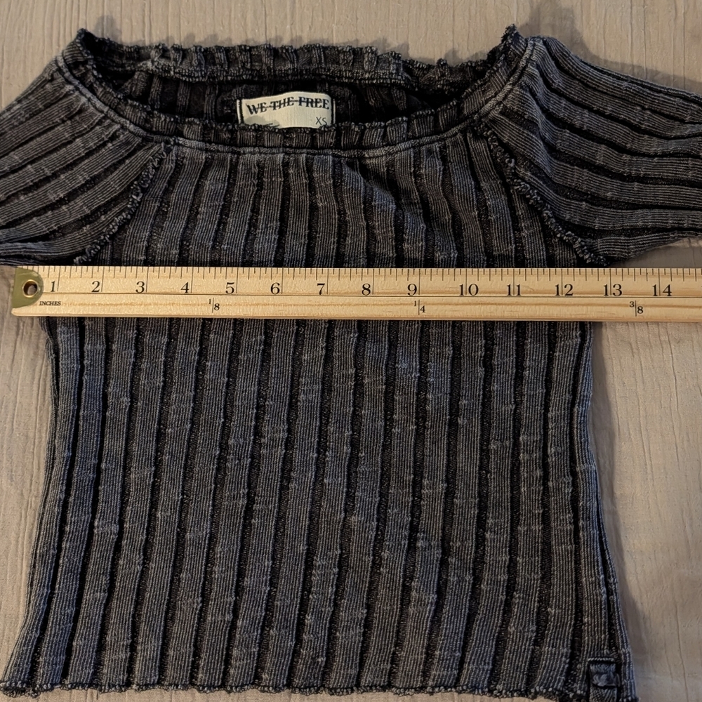 Free People NWOT Meant To Be Tee in Black Heather sz XS - Picture 9 of 12